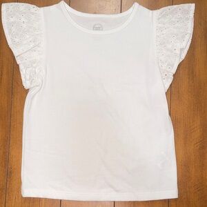wonder nation White Eyelet Flutter Sleeve Tee